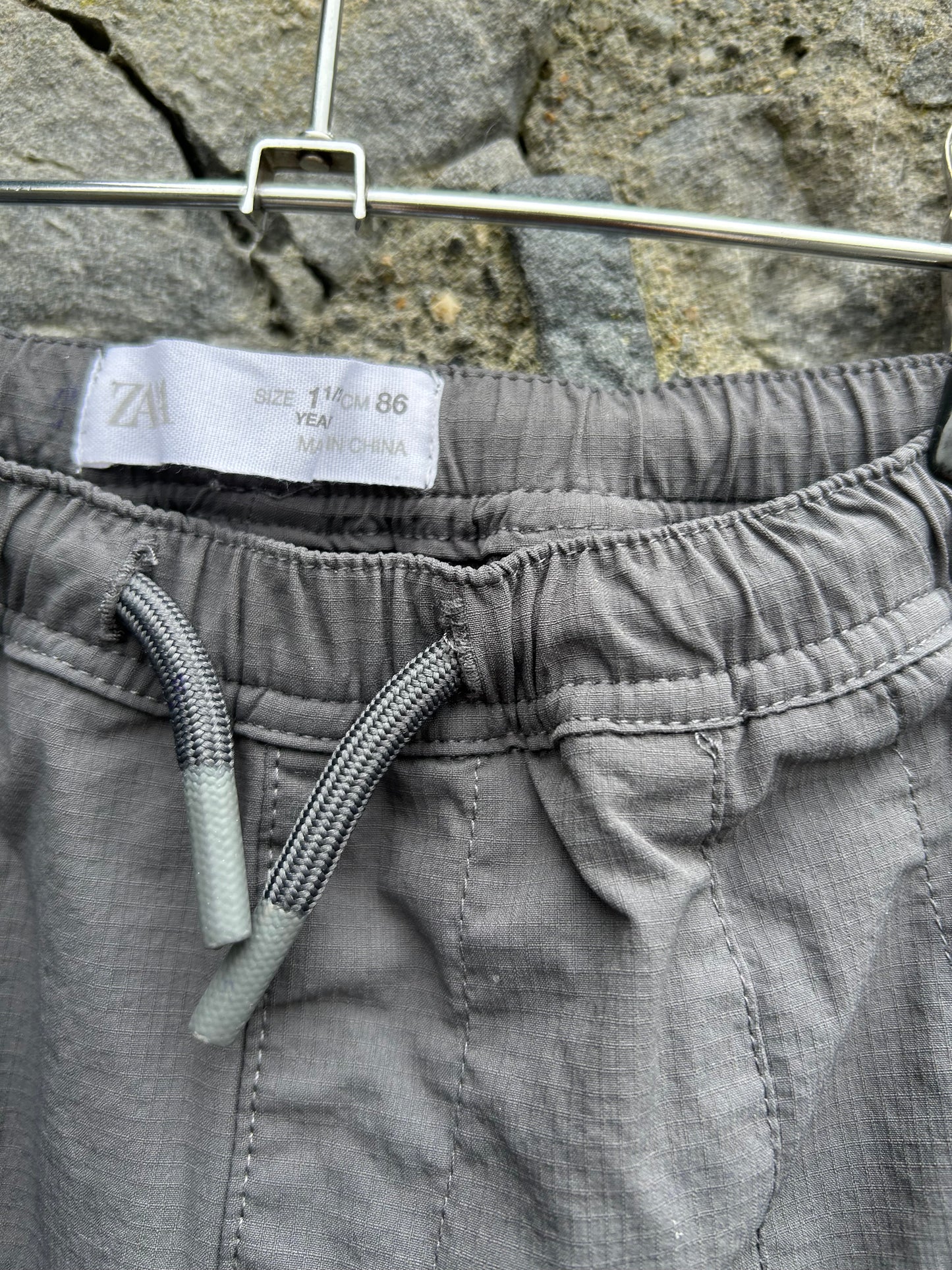 Grey relaxed cargo pants  12-18m (80-86cm)