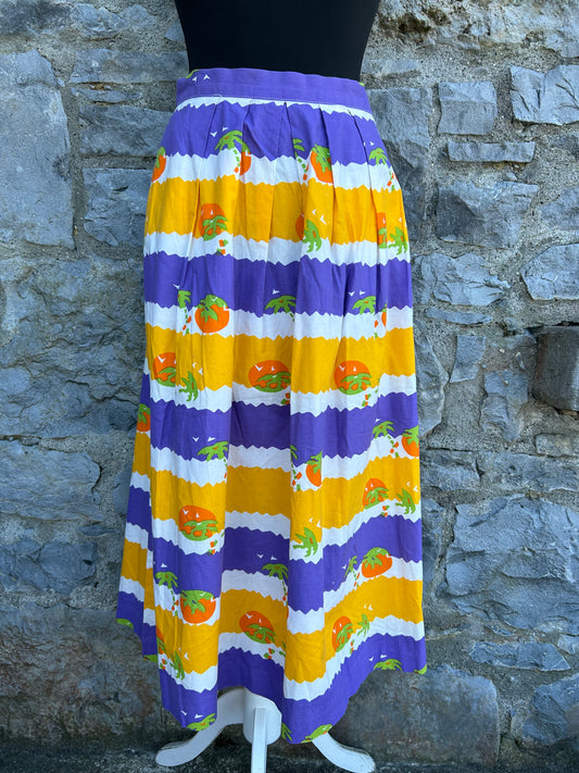 80s orange&purple panels skirt uk 10