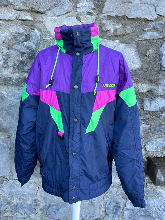 80s purple&navy winter jacket Small