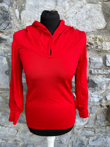 Red knitted hooded top uk 8-10