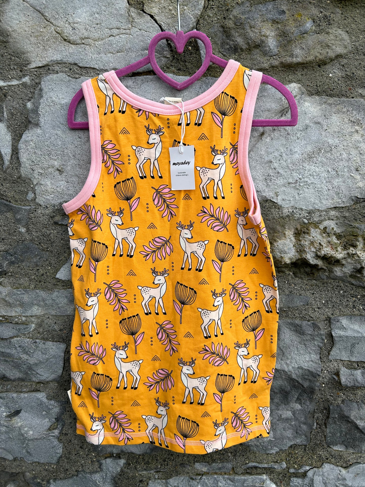 Deer mustard tank top 9-10y (134-140cm)