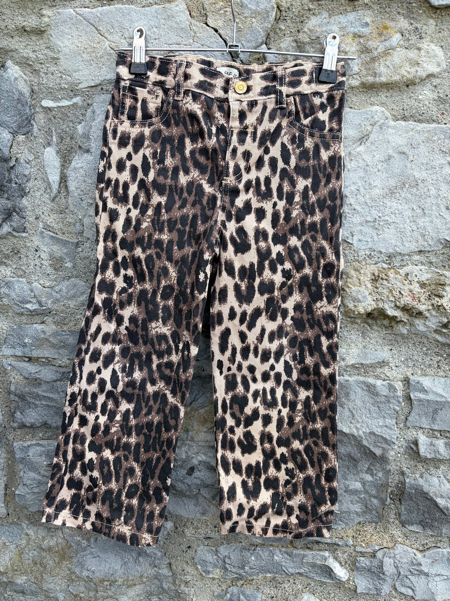 Animal print brown jeans 4-5y (104-110cm)