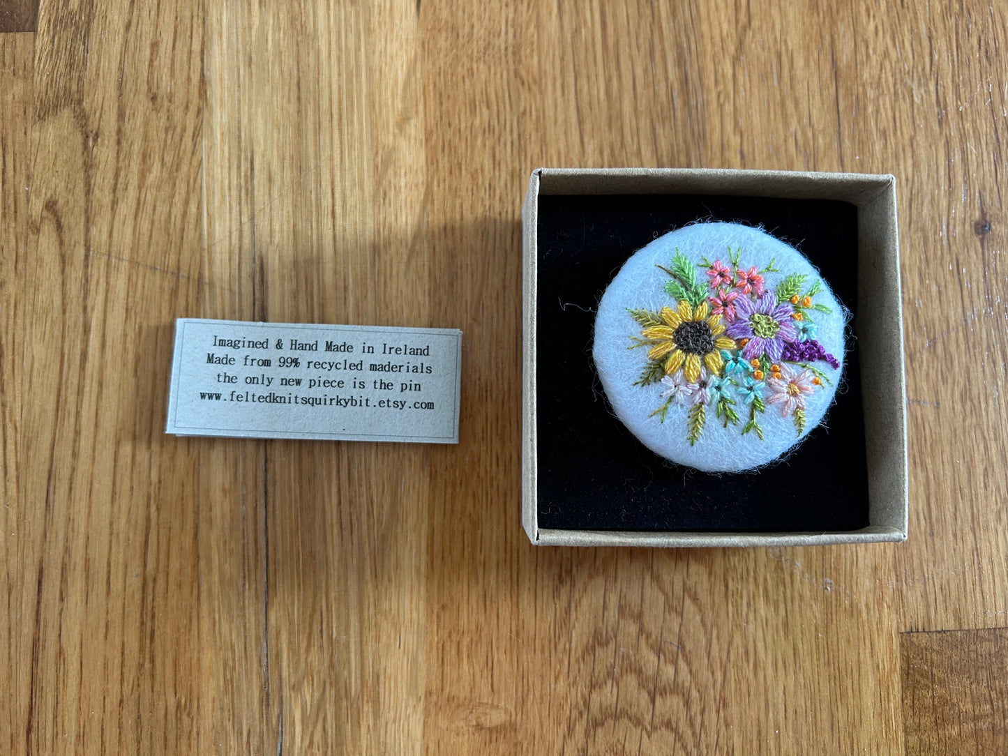 Handmade embroidery brooch