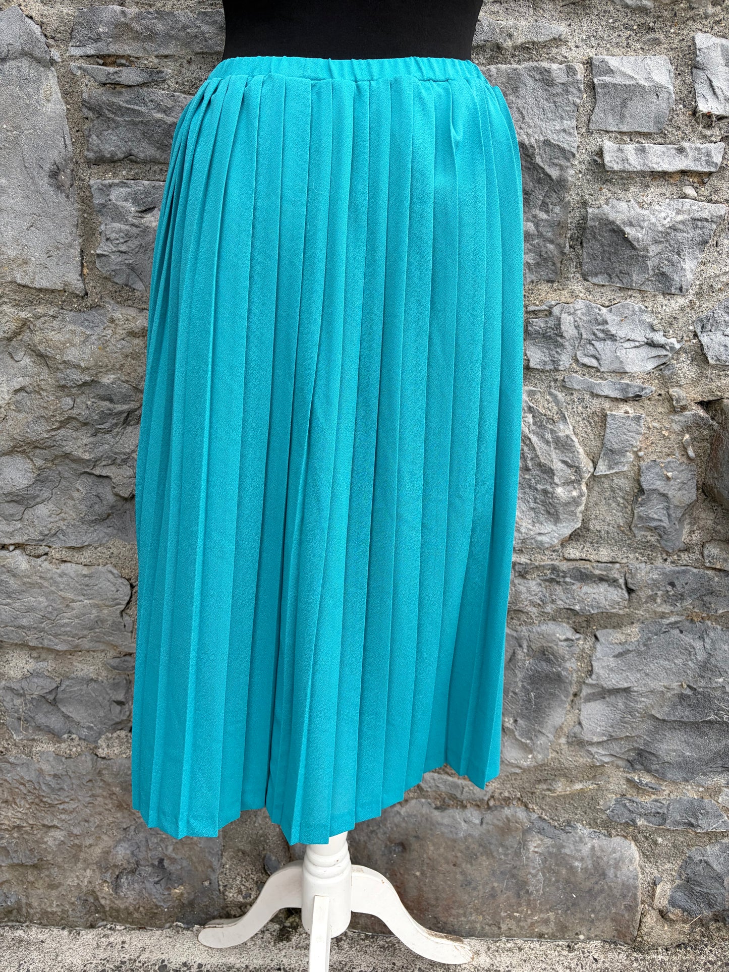80s teal pleated skirt uk 8-10