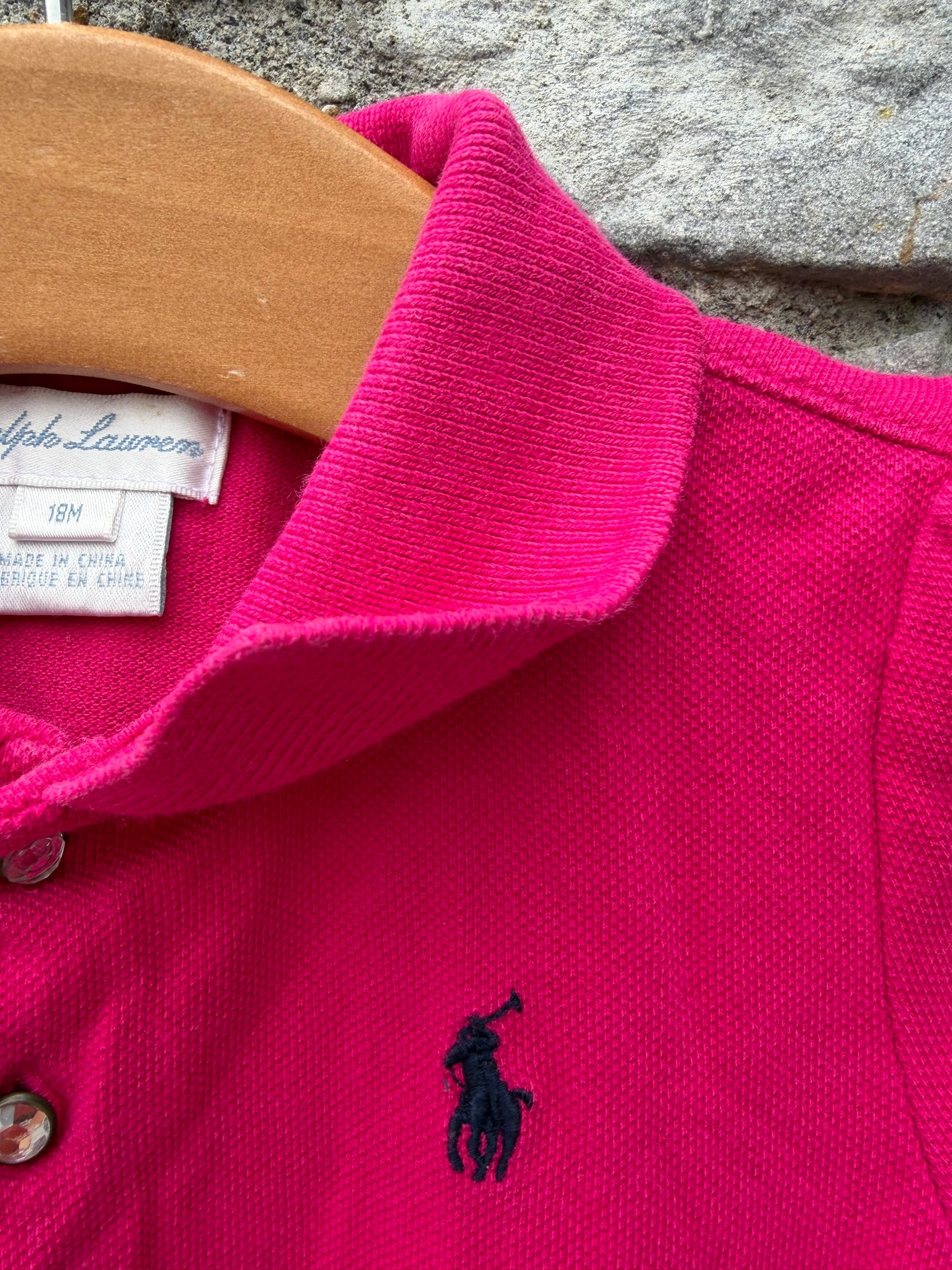 RL magenta polo dress  12-18m (80-86cm)