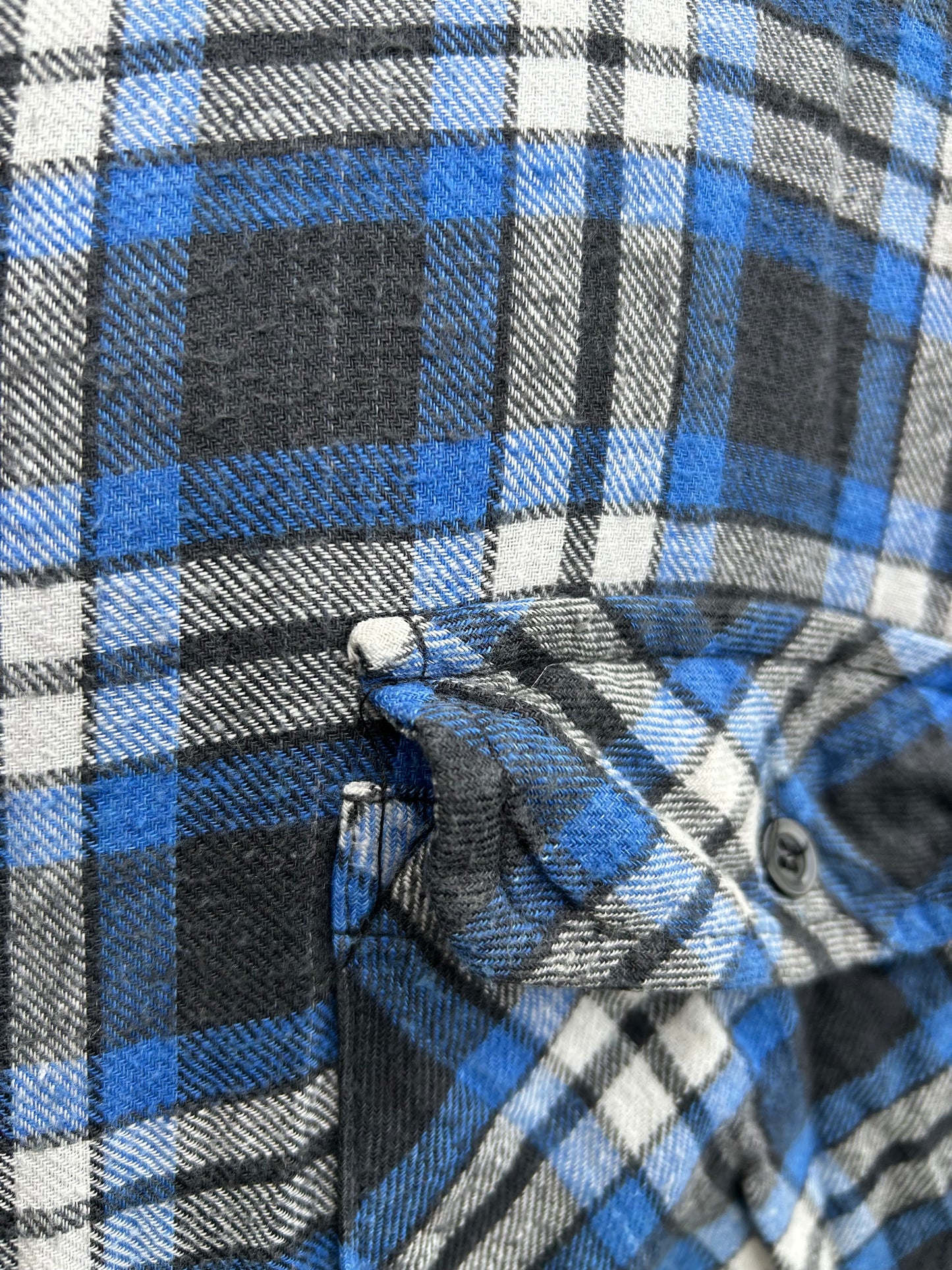 90s navy check work overshirt XL