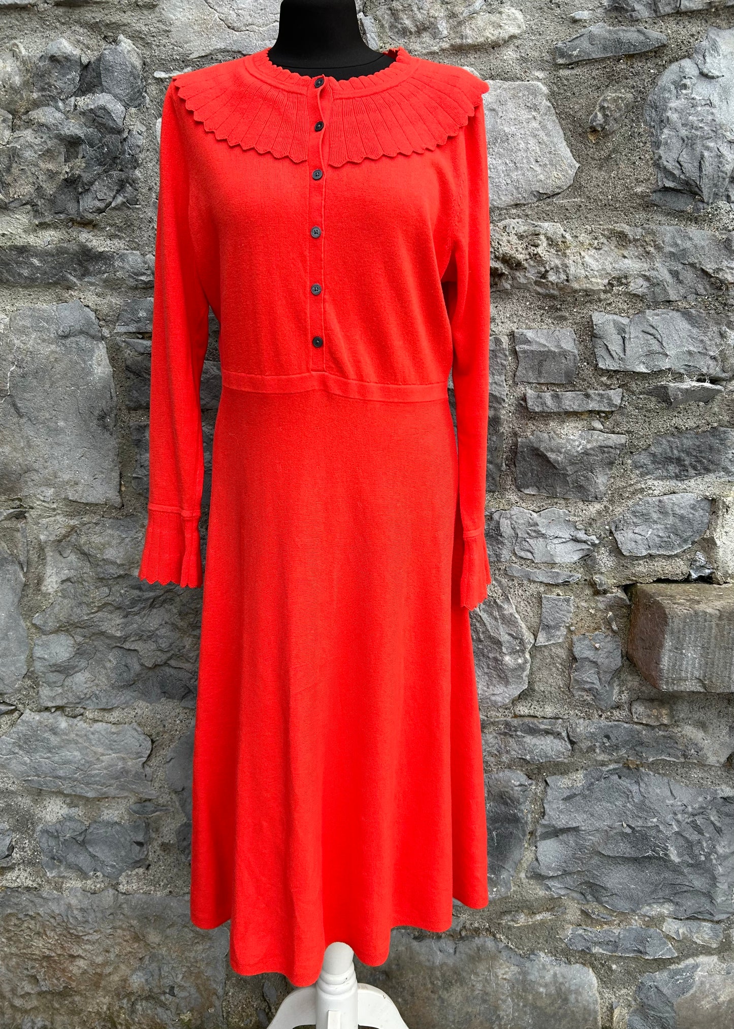 Orange knitted dress uk 14