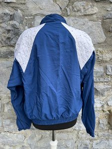 80s white&navy beaded sport jacket uk 14