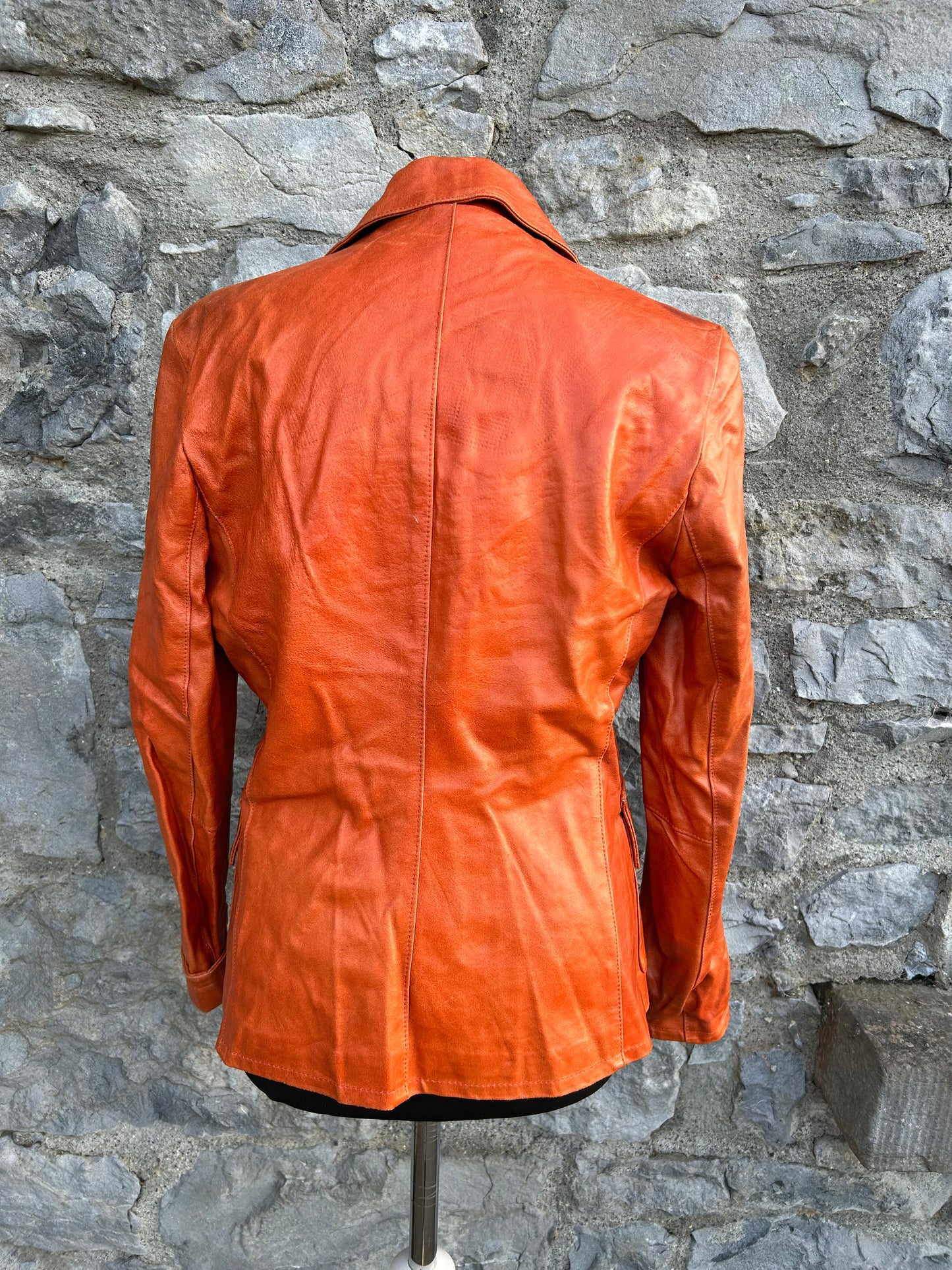 80s orange leather jacket uk 10