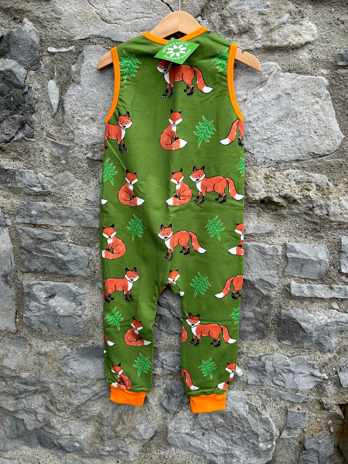 Foxes green playsuit  3-4y (98-104cm)