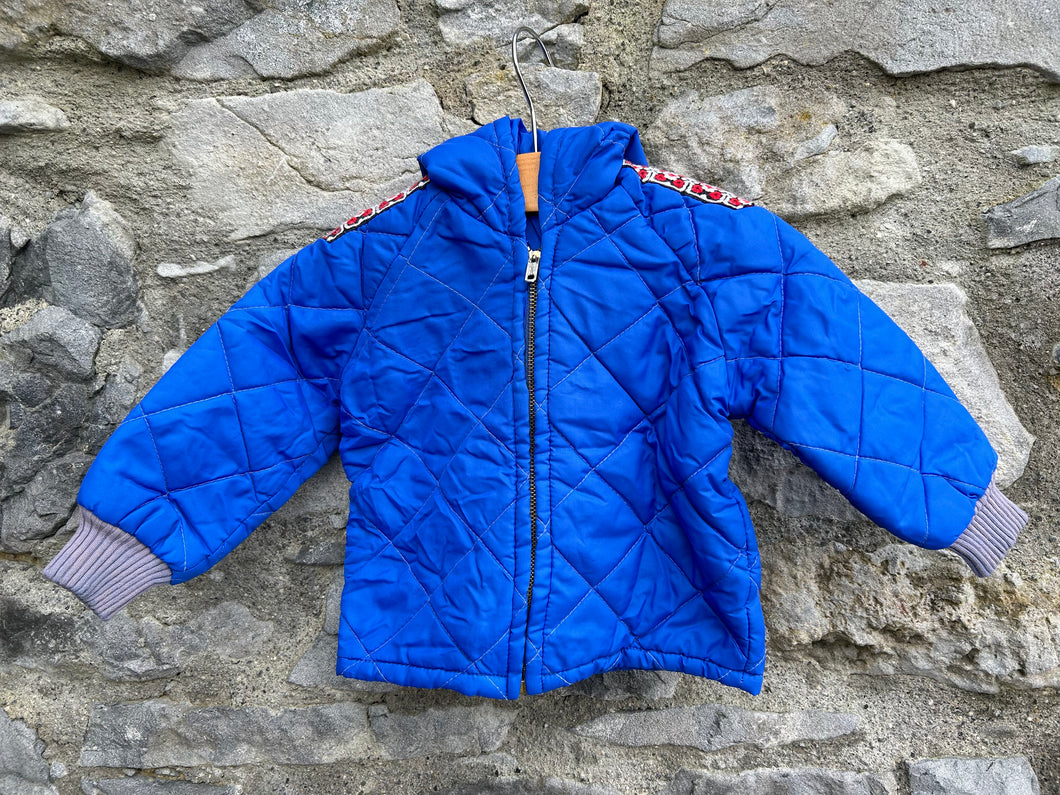 80s blue quilted jacket  6-9m (68-74cm)