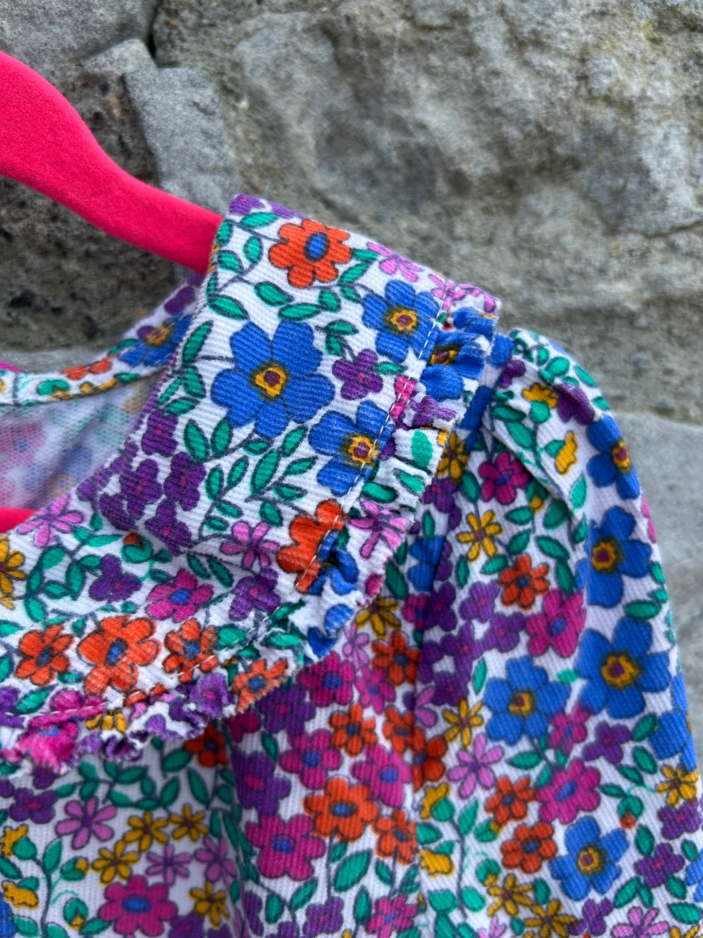 Colourful flowers Peter collar dress  3-4y (98-104cm)