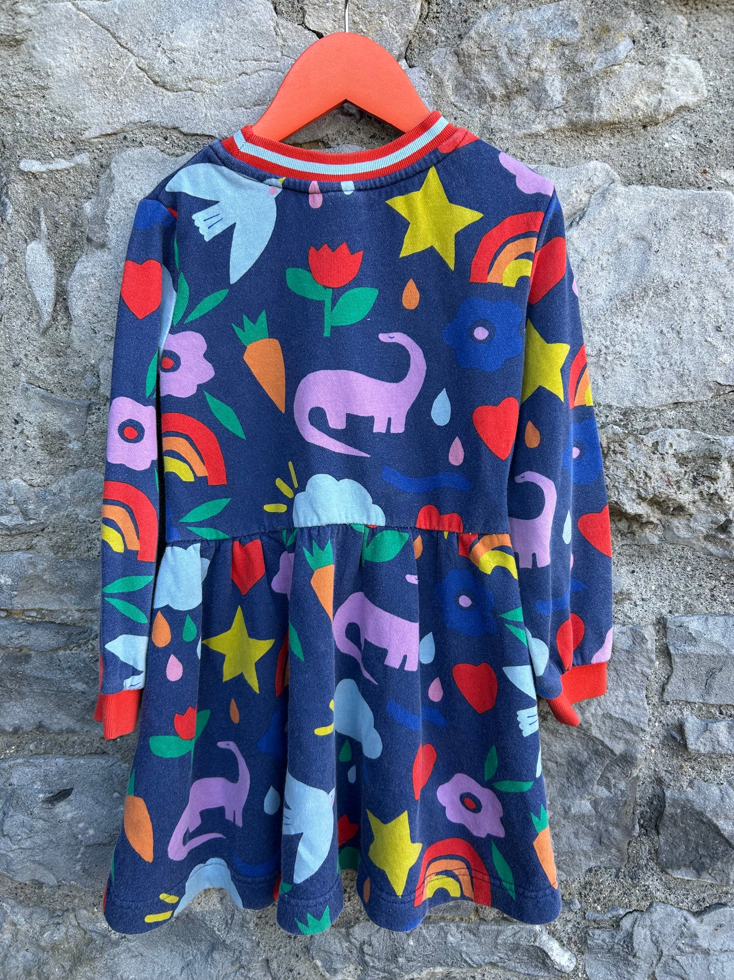 MB Rainbows&dinos navy dress  5-6y (110-116cm)