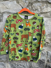 Load image into Gallery viewer, Winter woodland animals green top   6y (116cm)
