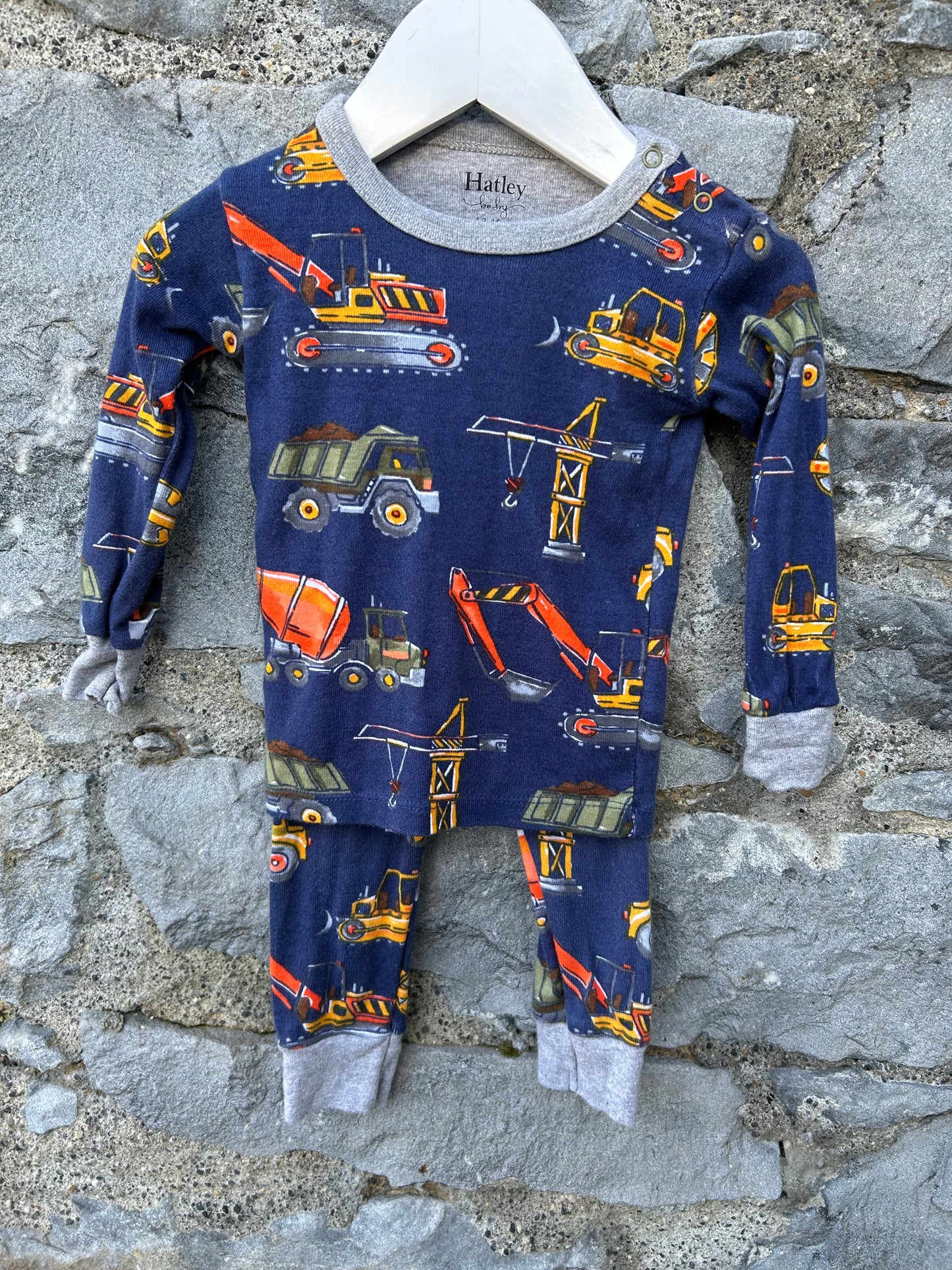 Navy construction vehicles pjs   9-12m (74-80cm)