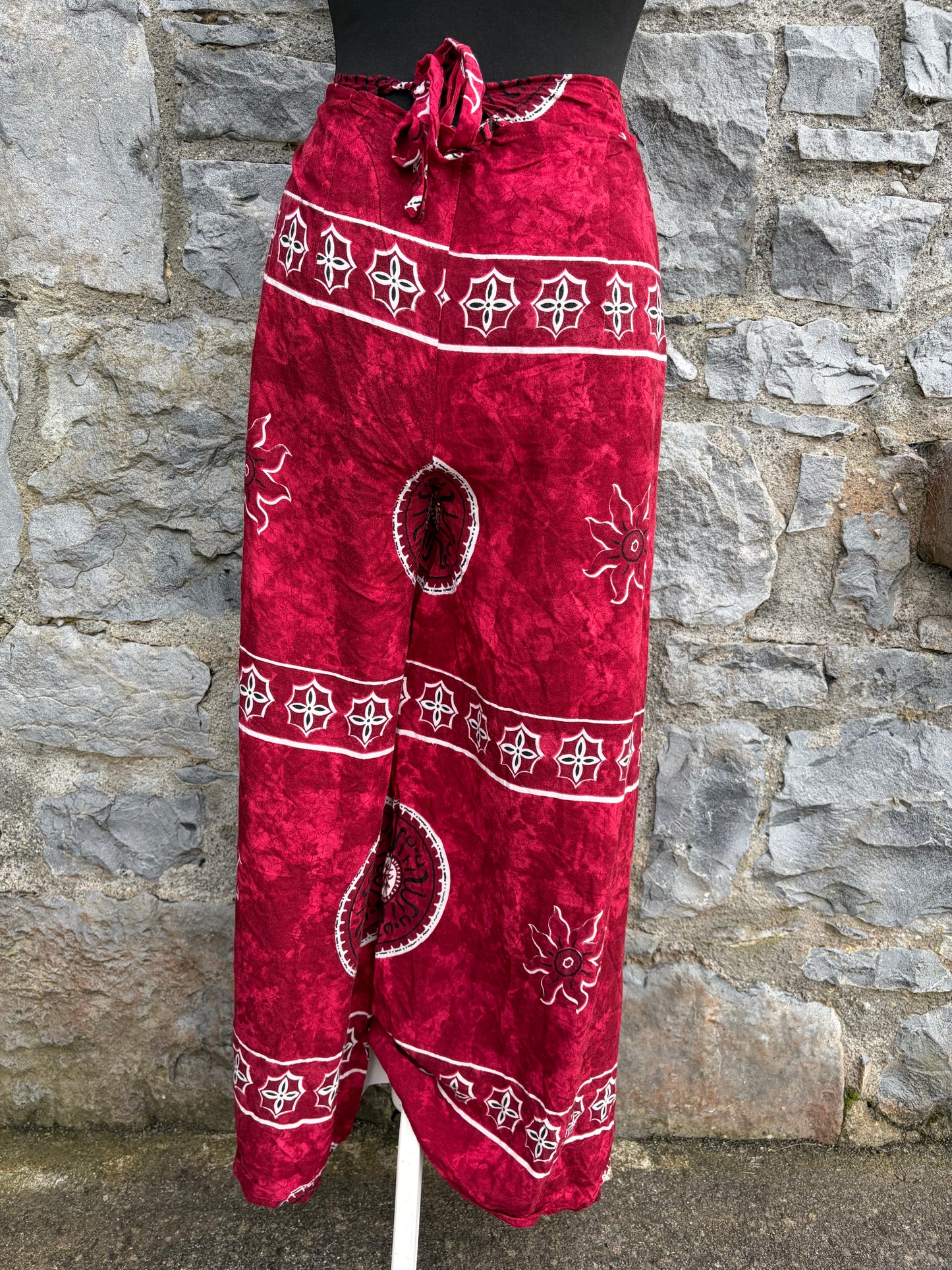 90s red wrap pants uk 8-12