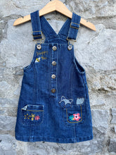 Load image into Gallery viewer, Denim pinafore  12-18m (80-86cm)
