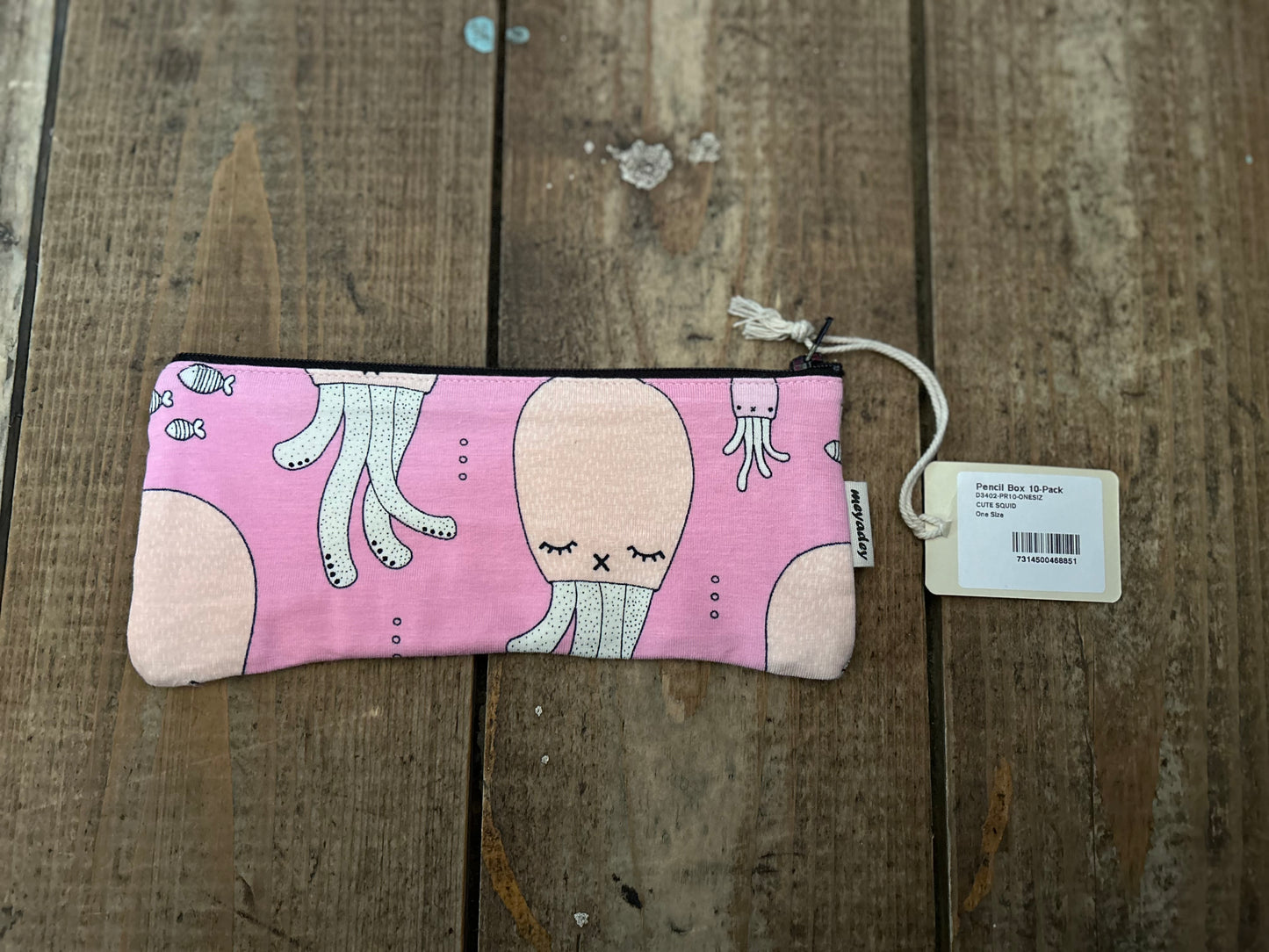 Pink squid pencil case - 3