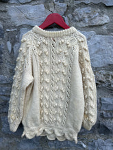 Load image into Gallery viewer, Cream heavy knit long jumper  7-8y (122-128cm)
