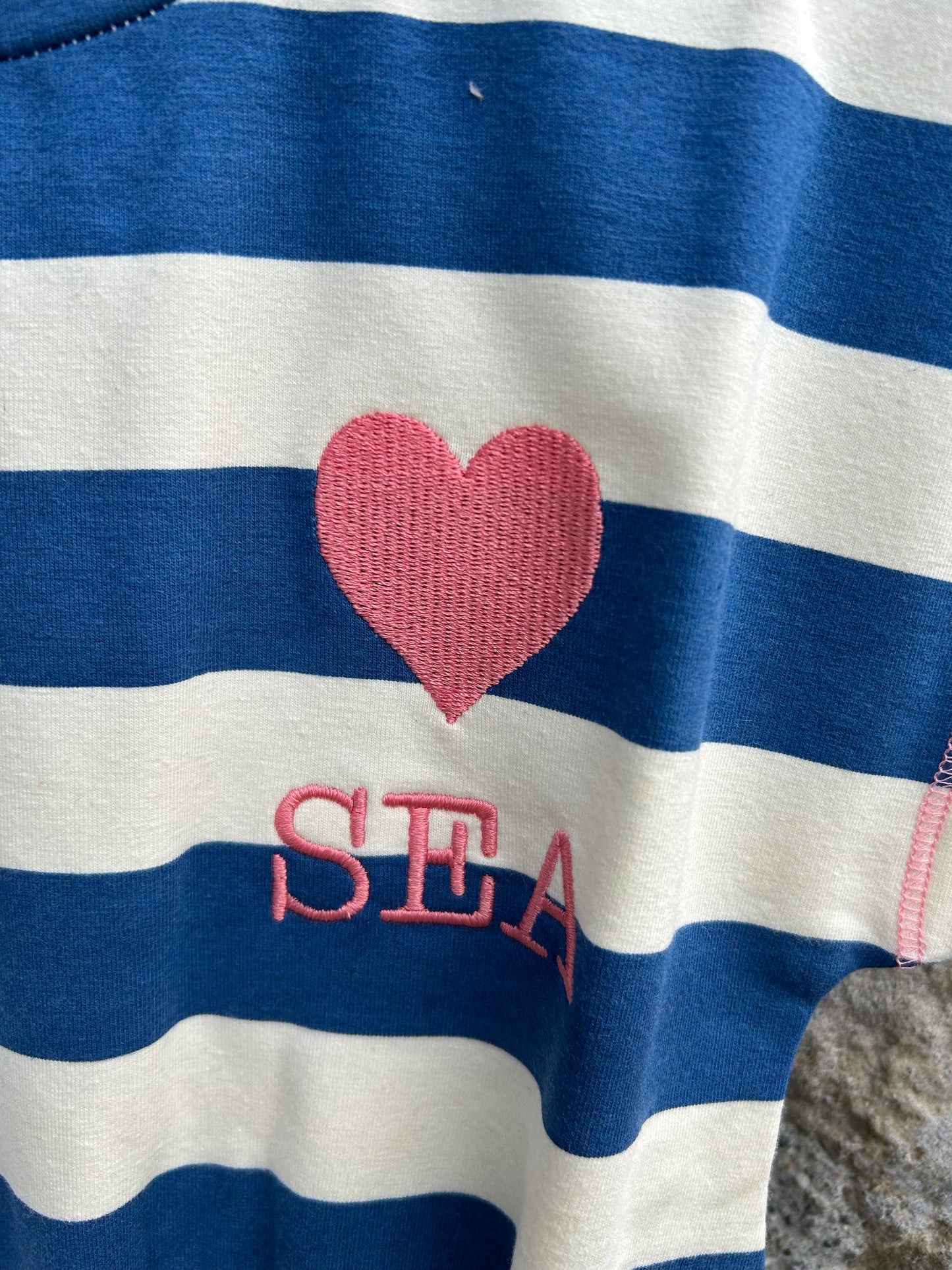 Love Sea blue stripy dress  3y (98cm)