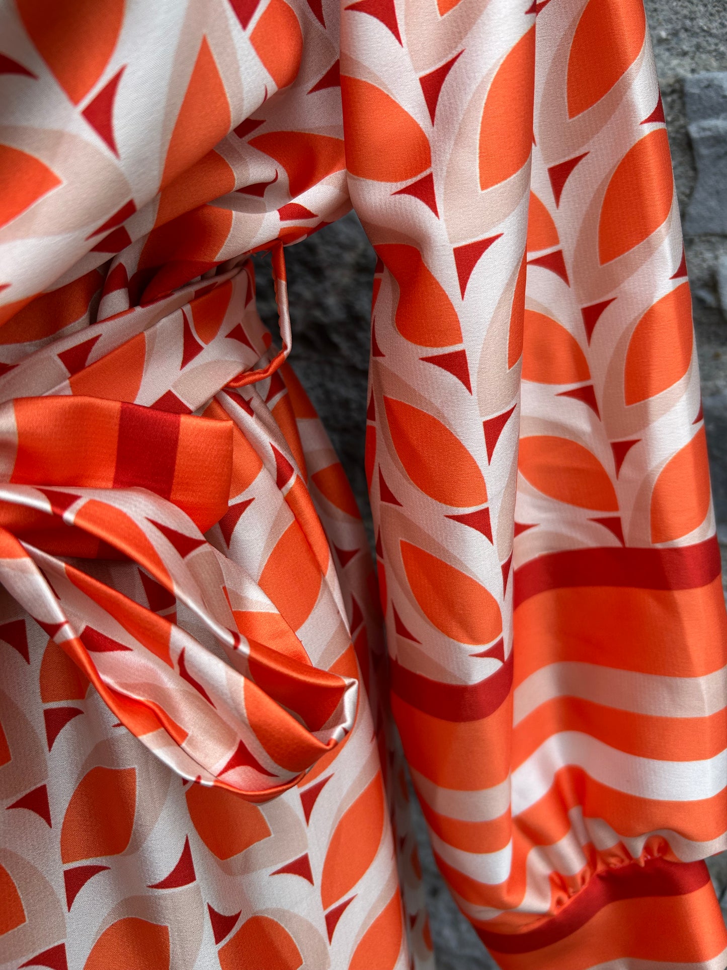 Orange leaves pattern dress uk 12
