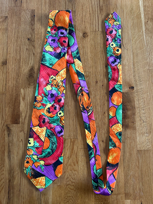 Orange&purple colourful tie
