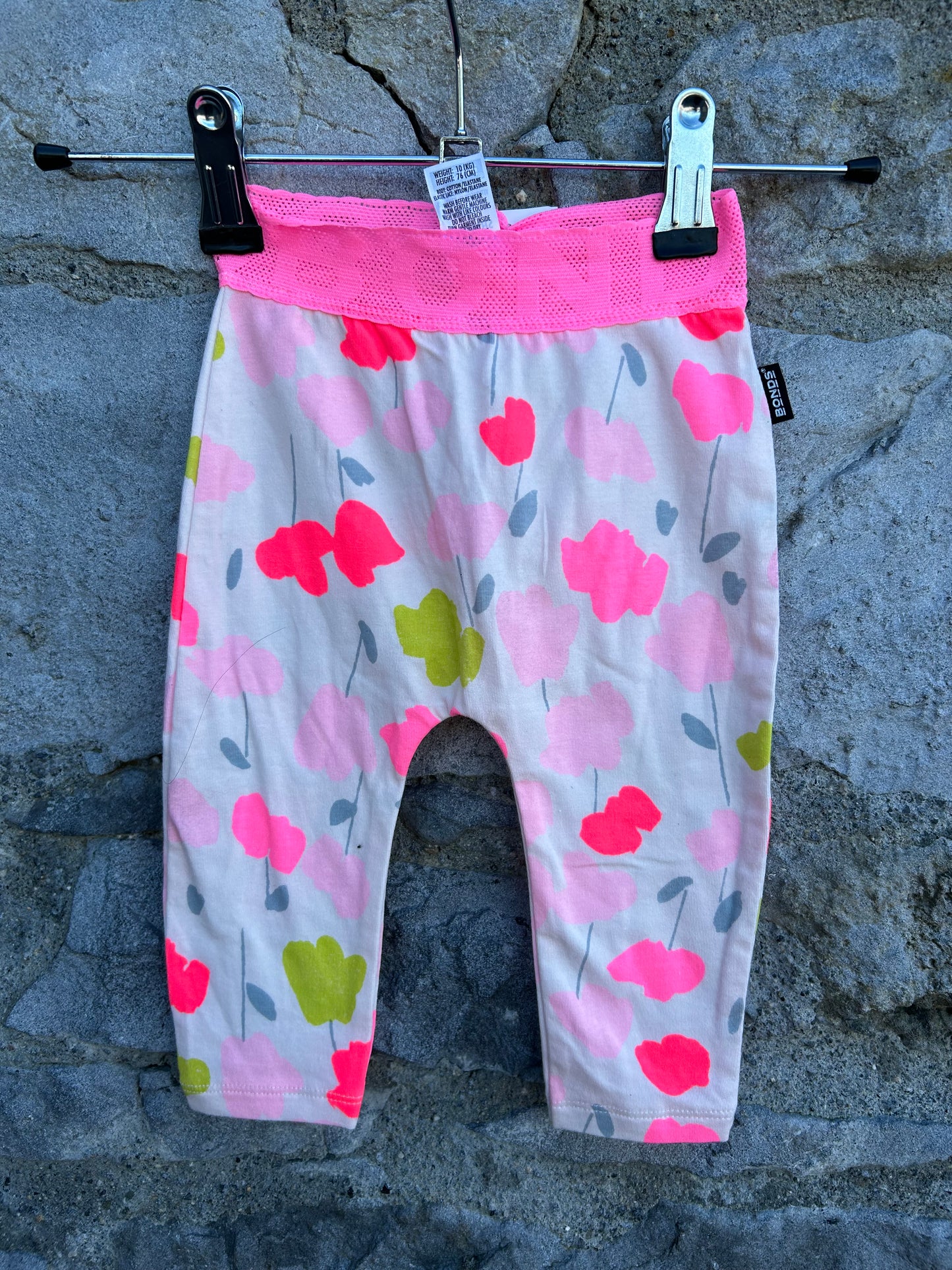 Neon flowers leggings   6-9m (68-74cm)