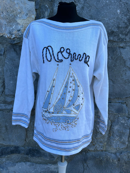 90s yacht white jumper uk 12-14