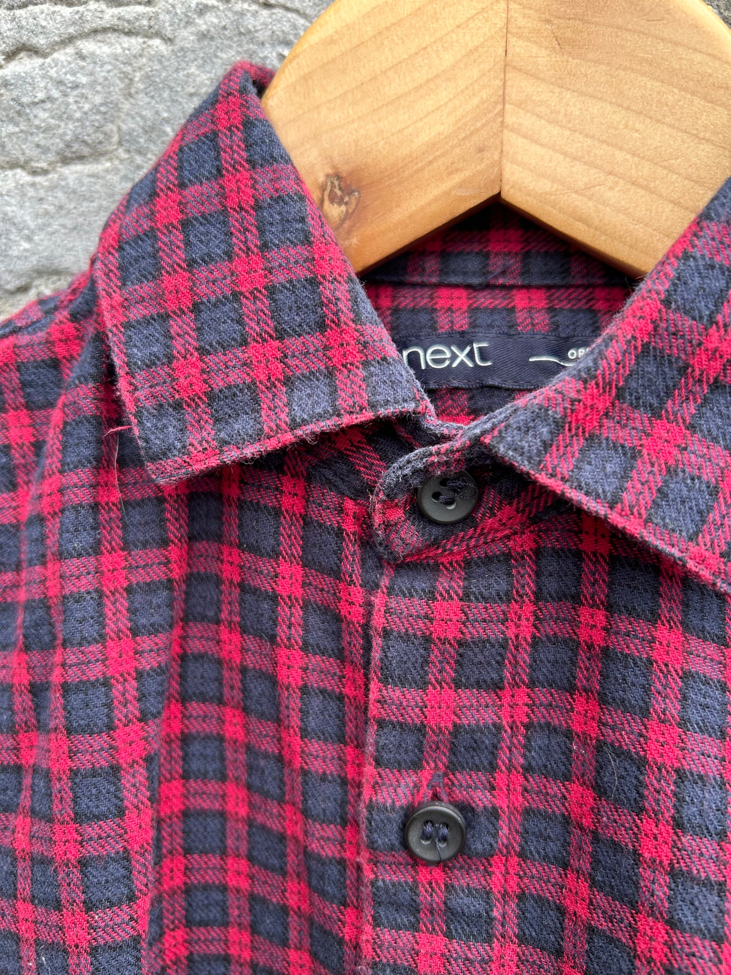 Red&navy check shirt   4y (104cm)