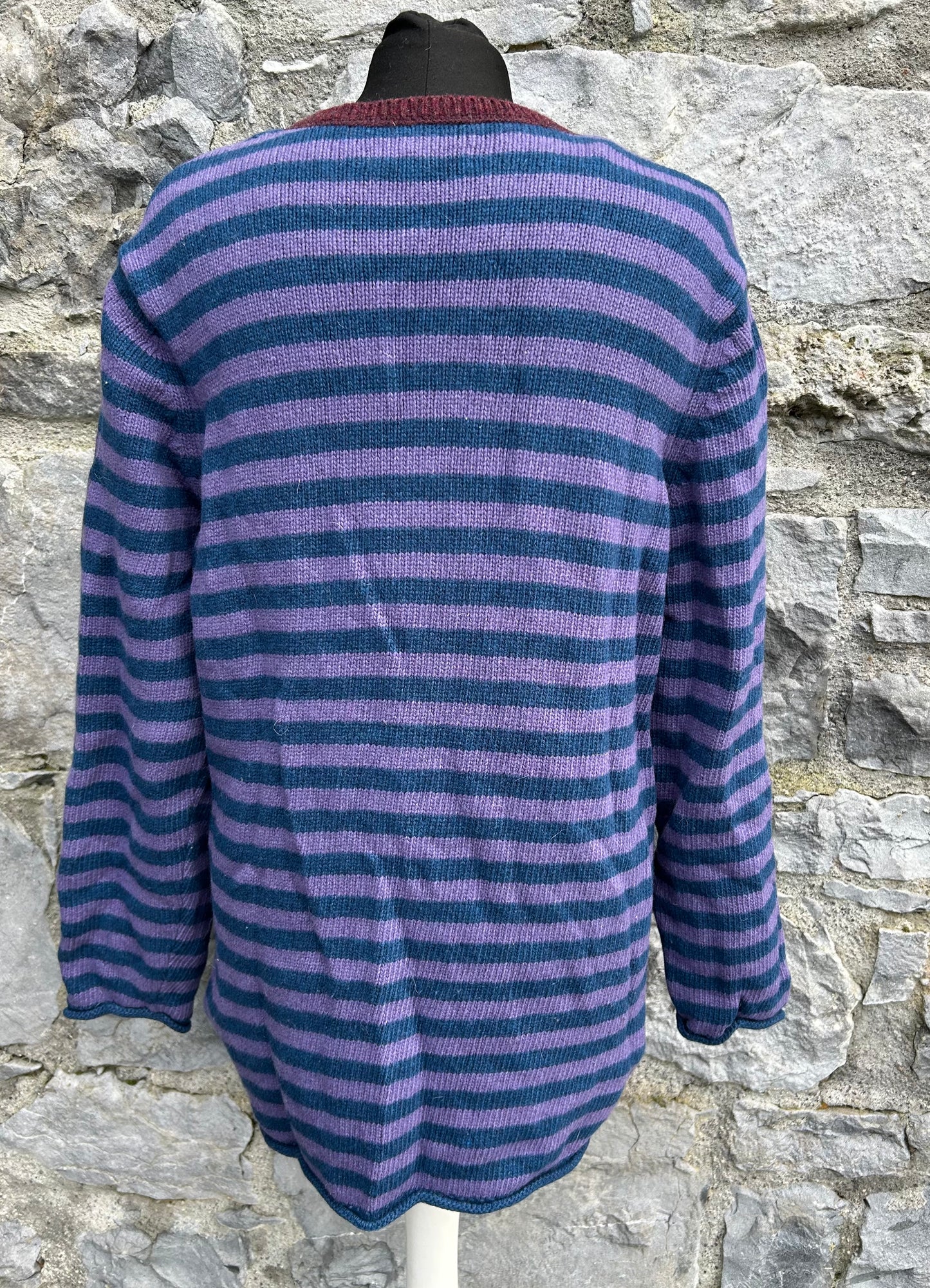 Purple stripy woolly jumper uk 14