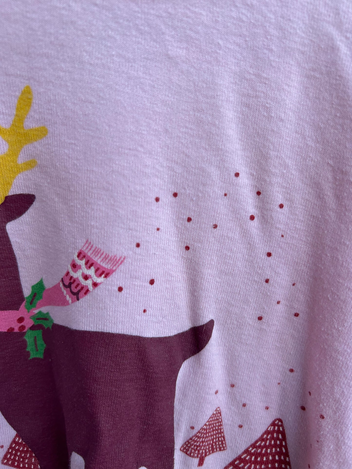 Reindeer pink pj  7-8y (122-128cm)