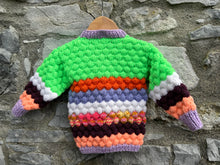 Load image into Gallery viewer, Colourful bubble cardigan  12-18m (80-86cm)
