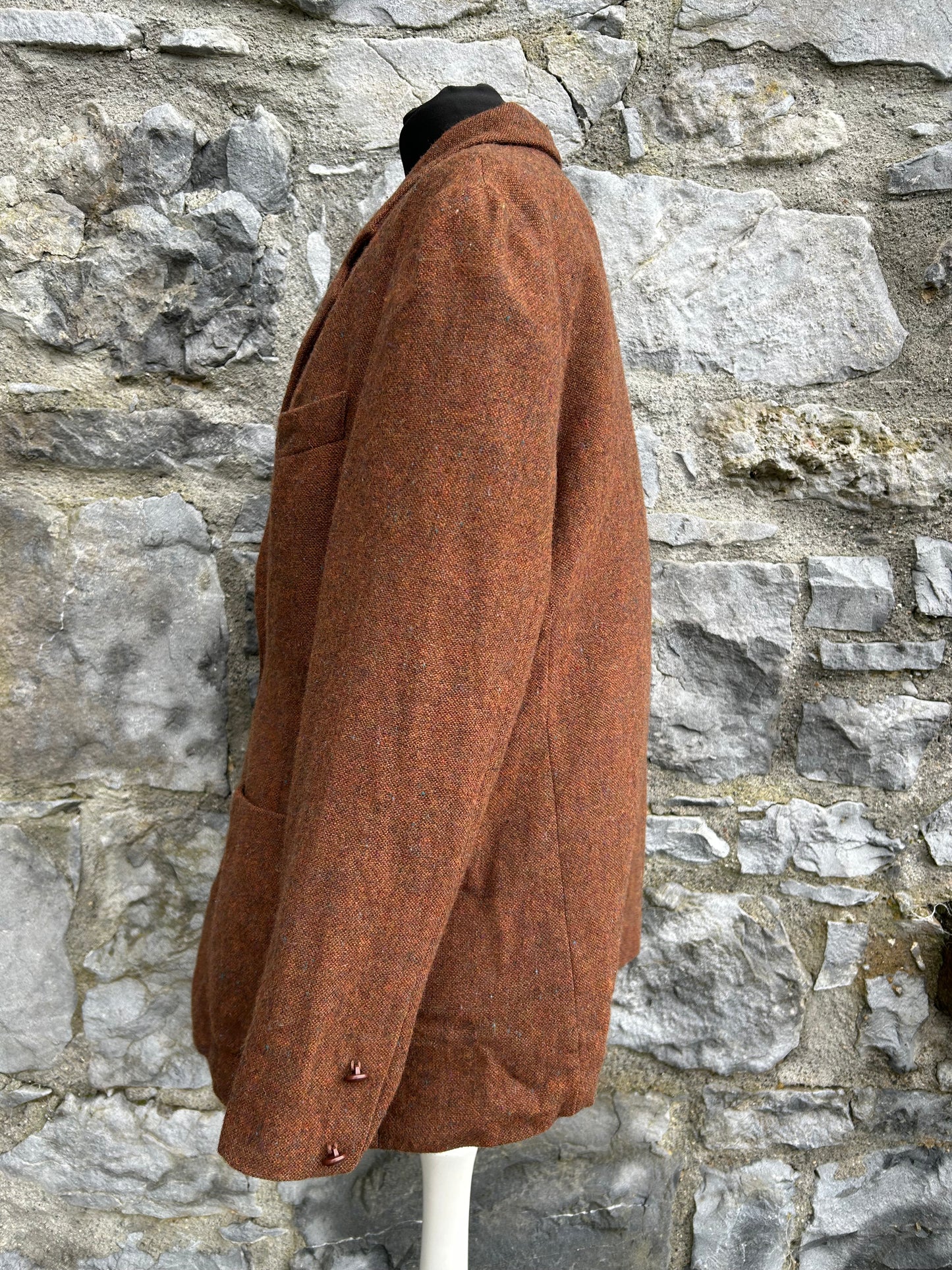 80s Donegal Tweed Brown jacket uk 14-16
