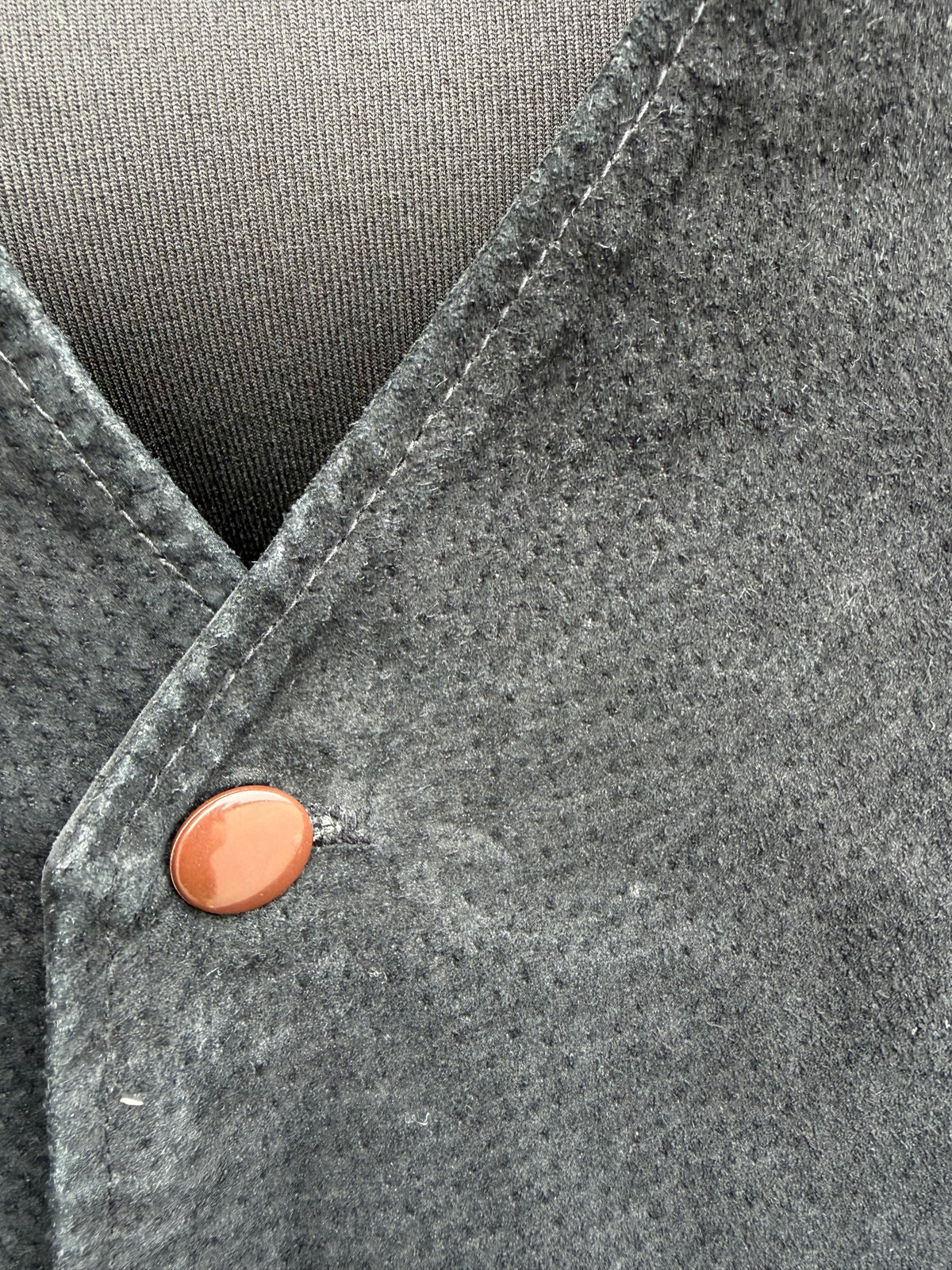 90s charcoal suede waistcoat XL