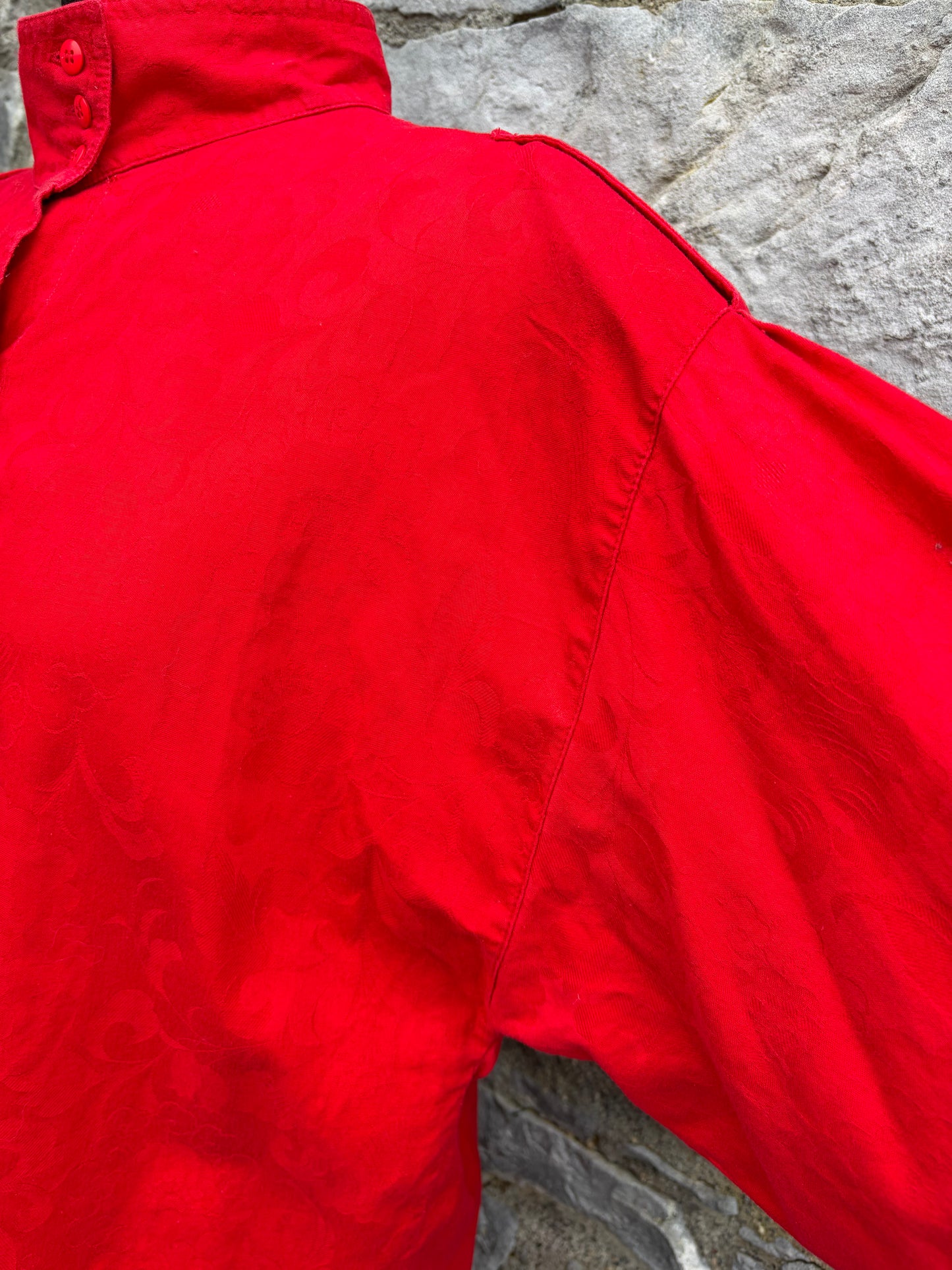 80s red blouse uk 14