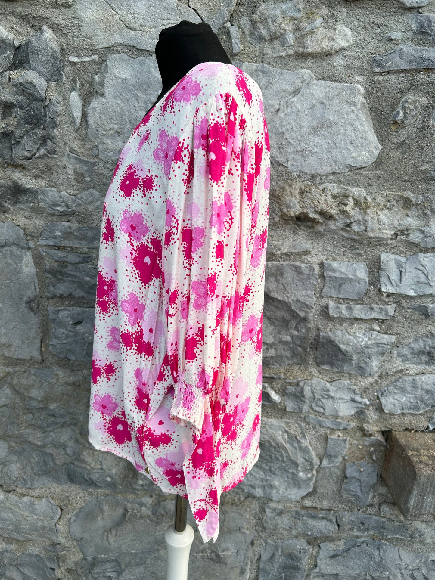Pink floral top uk 12