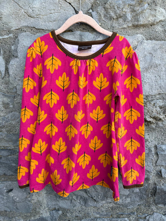 Pink leaves top 7-8y(122-128cm)