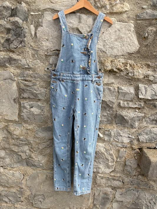 Bees denim dungarees  6-7y (116-122cm)