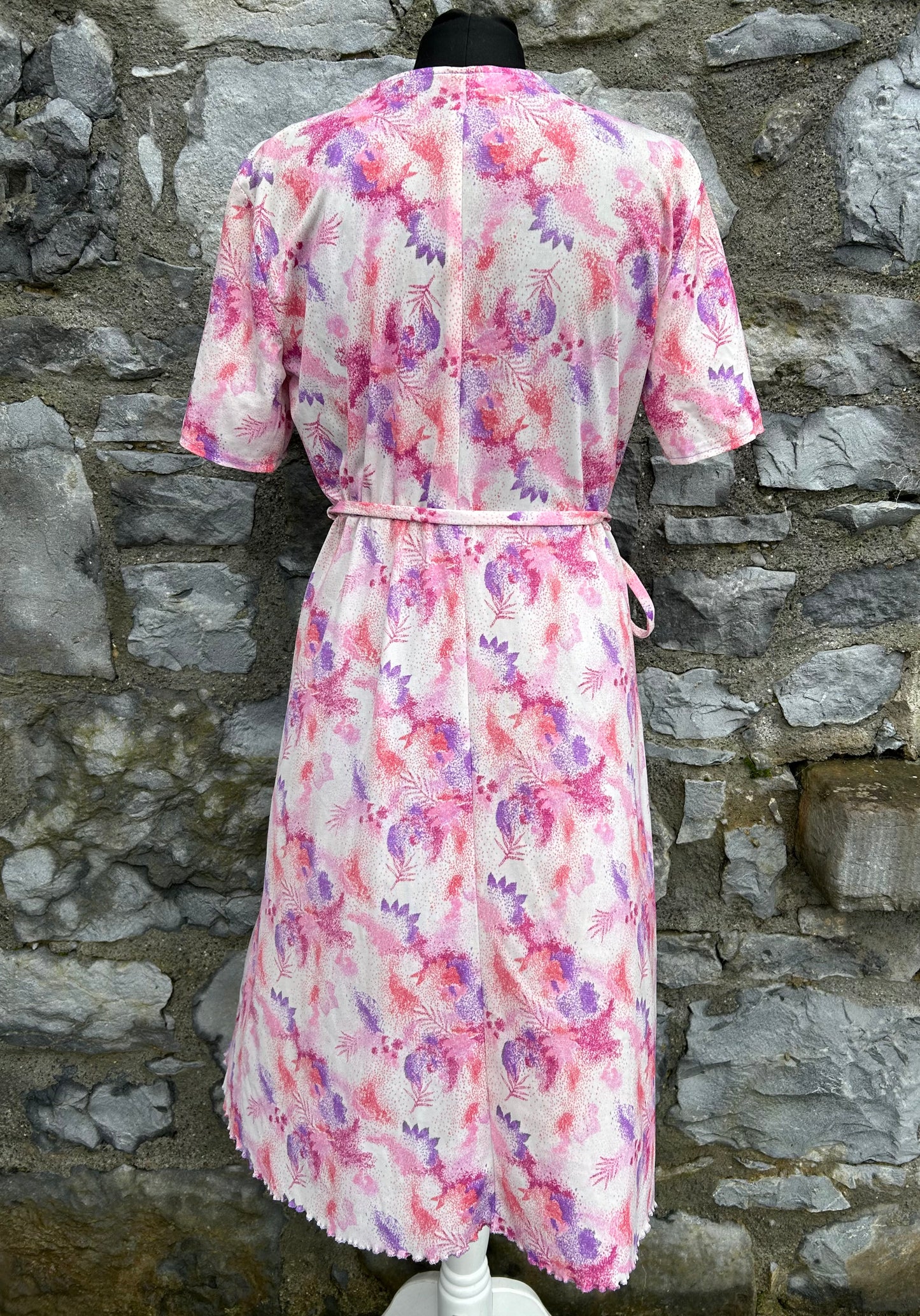 70s pink floral dress uk 10-12