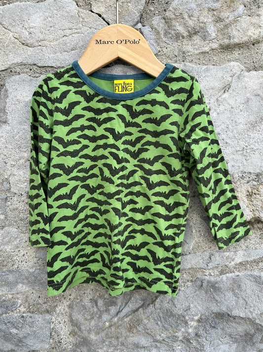 Green bat top   9-12m (74-80cm)