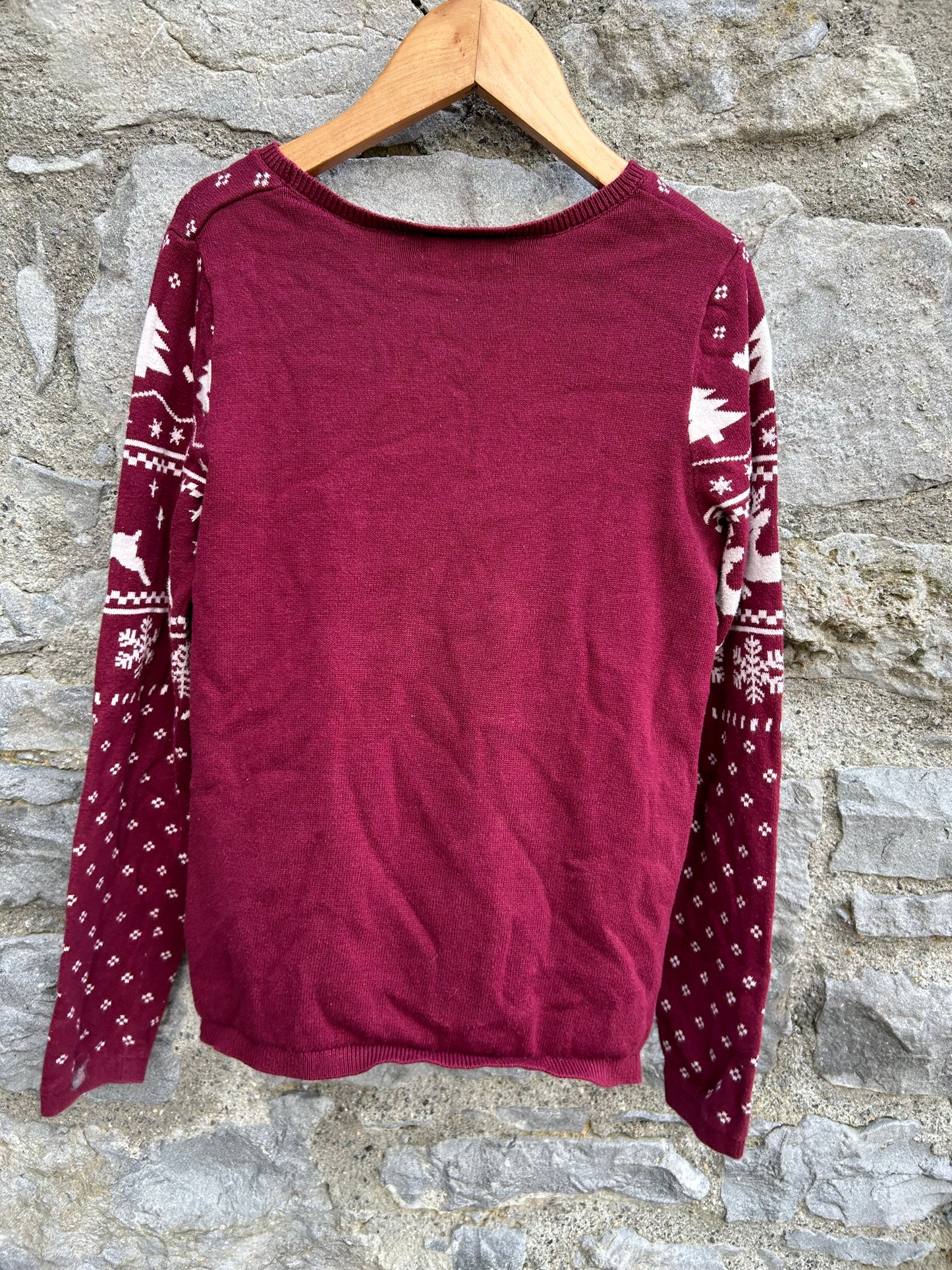 Christmas maroon jumper  9-10y (134-140cm)