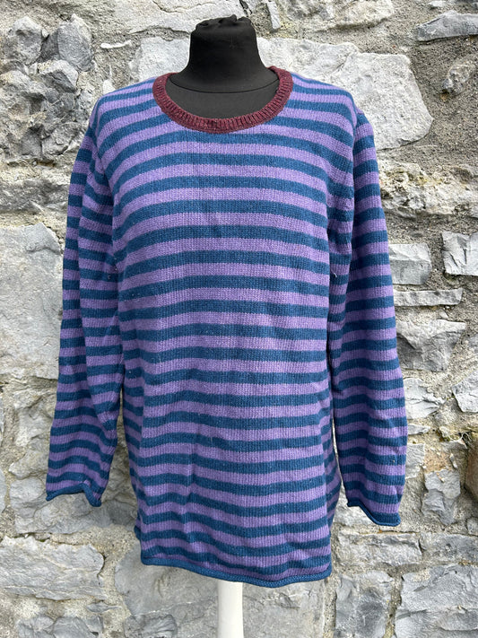 Purple stripy woolly jumper uk 14