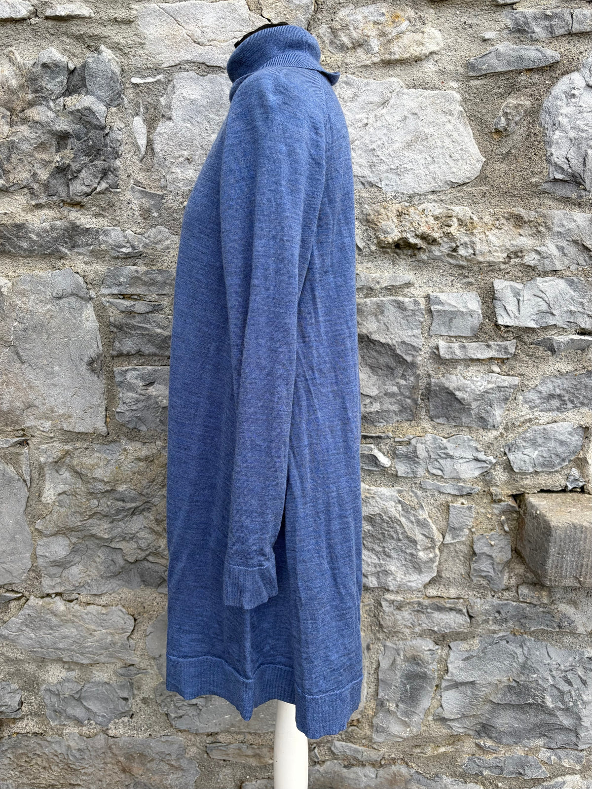 Blue wool turtleneck jumper dress uk 12
