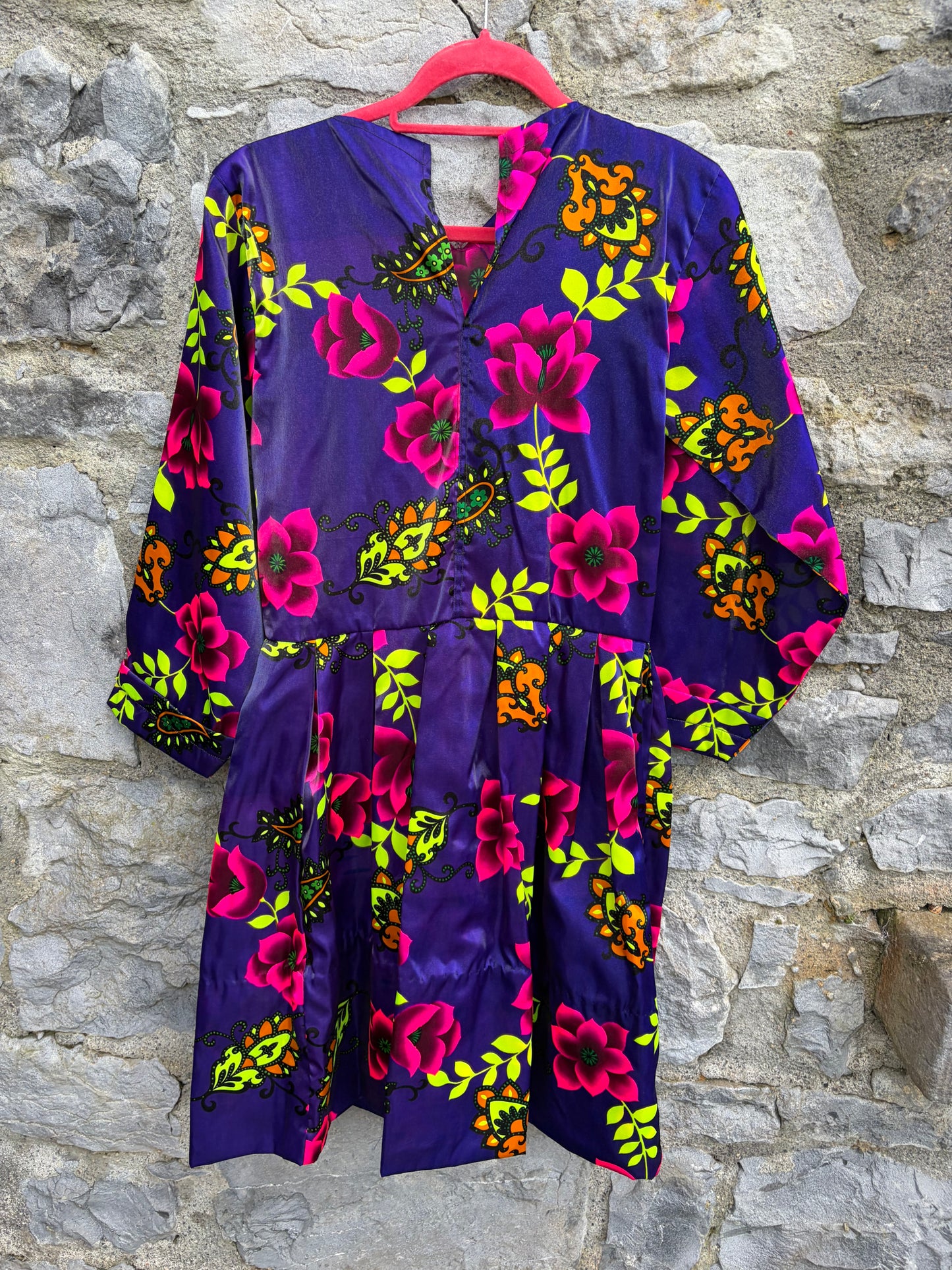 Colourful flowers purple dress 12-13y (152-158cm)