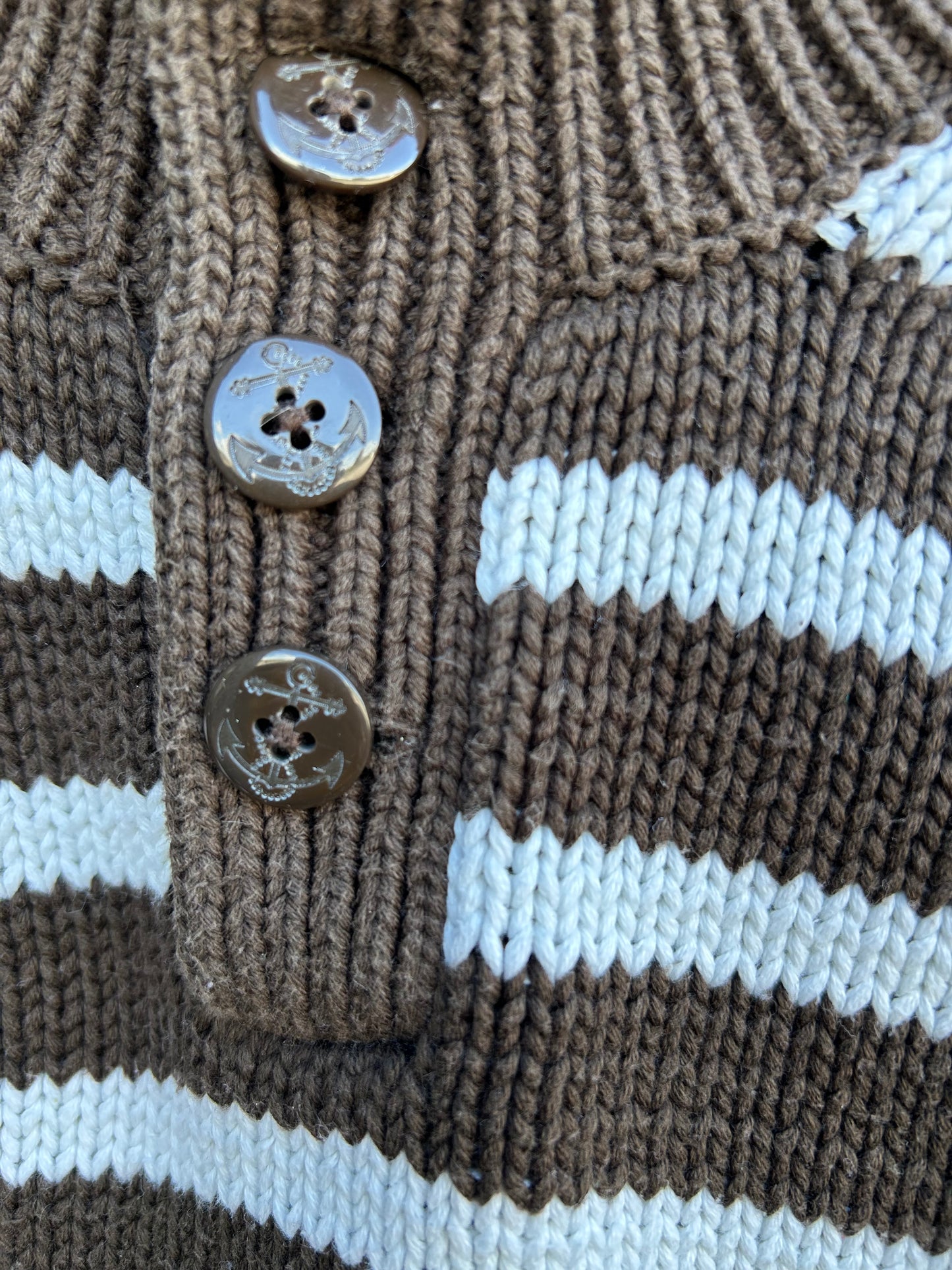 Y2K brown stripy jumper 12-18m (80-86cm)