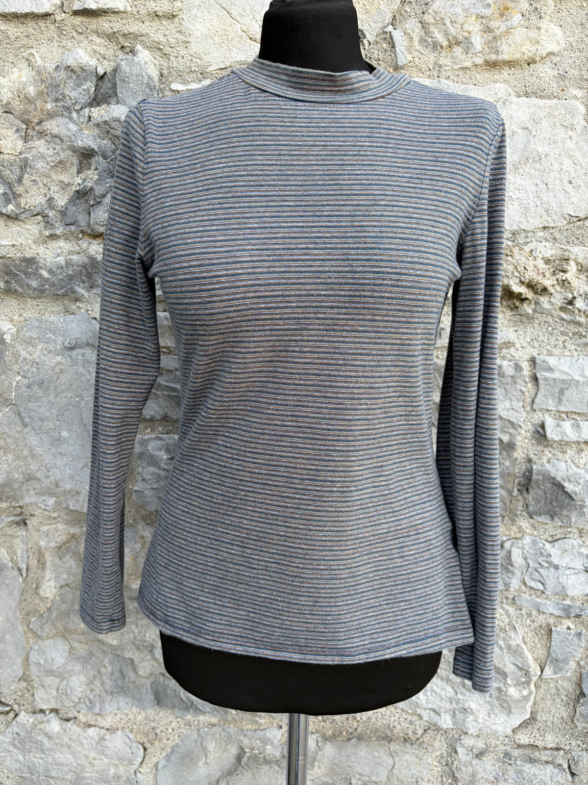Stripy high neck top uk 8-10