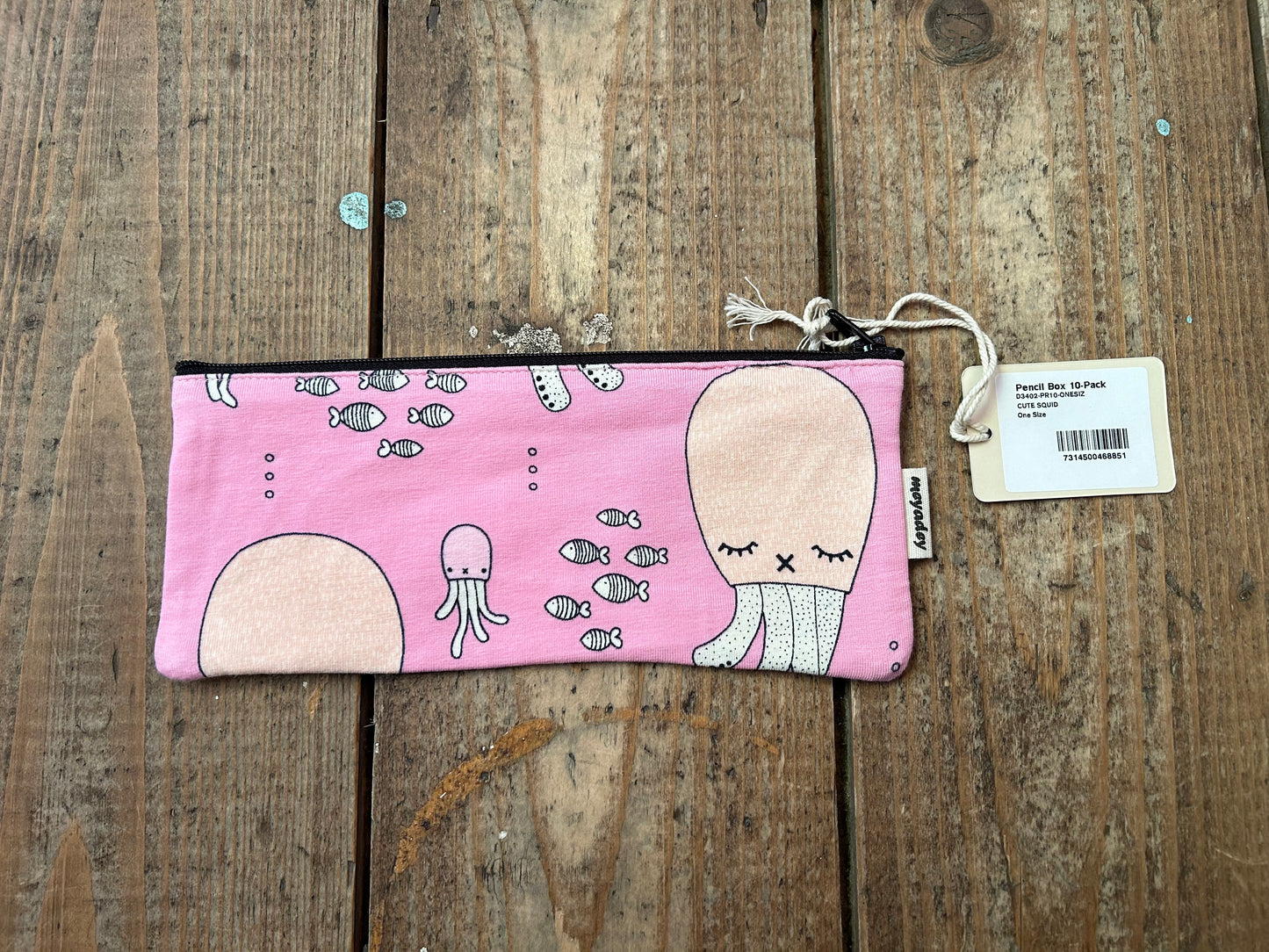 Pink squid pencil case - 1