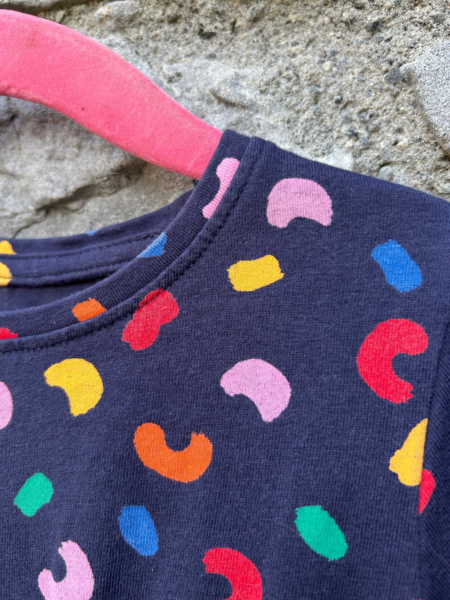 Colourful pattern navy dress 3-4y (98-104cm)