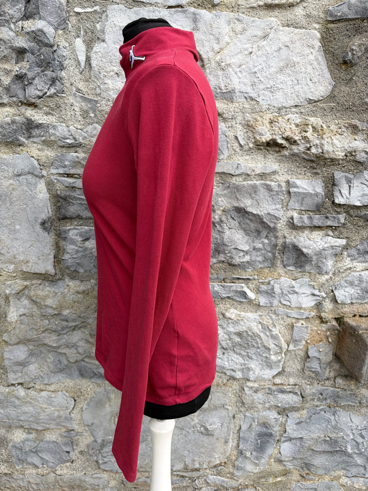 Maroon turtleneck top uk 8-10
