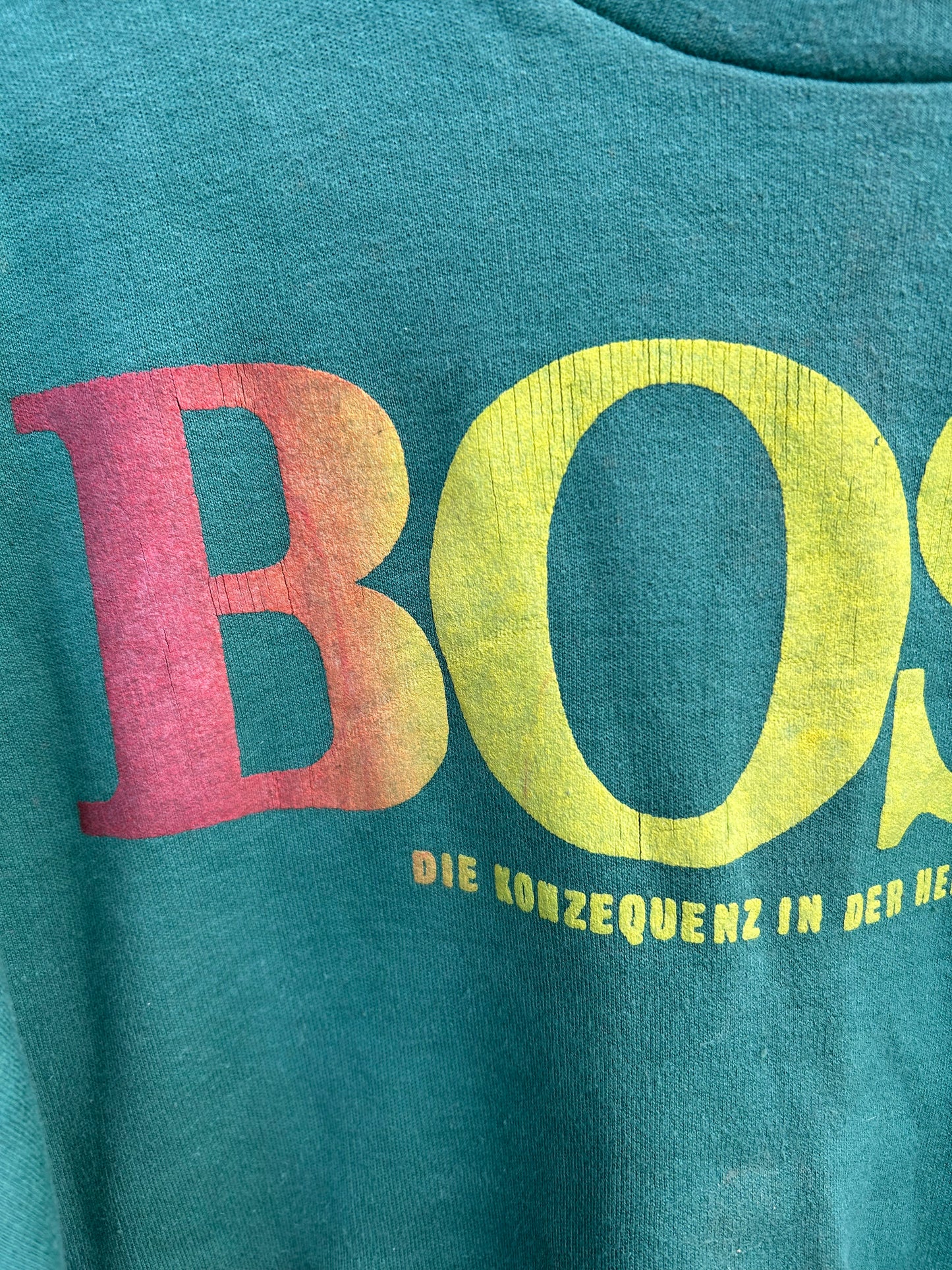 90s Boss green sweatshirt 11-12y (146-152cm)